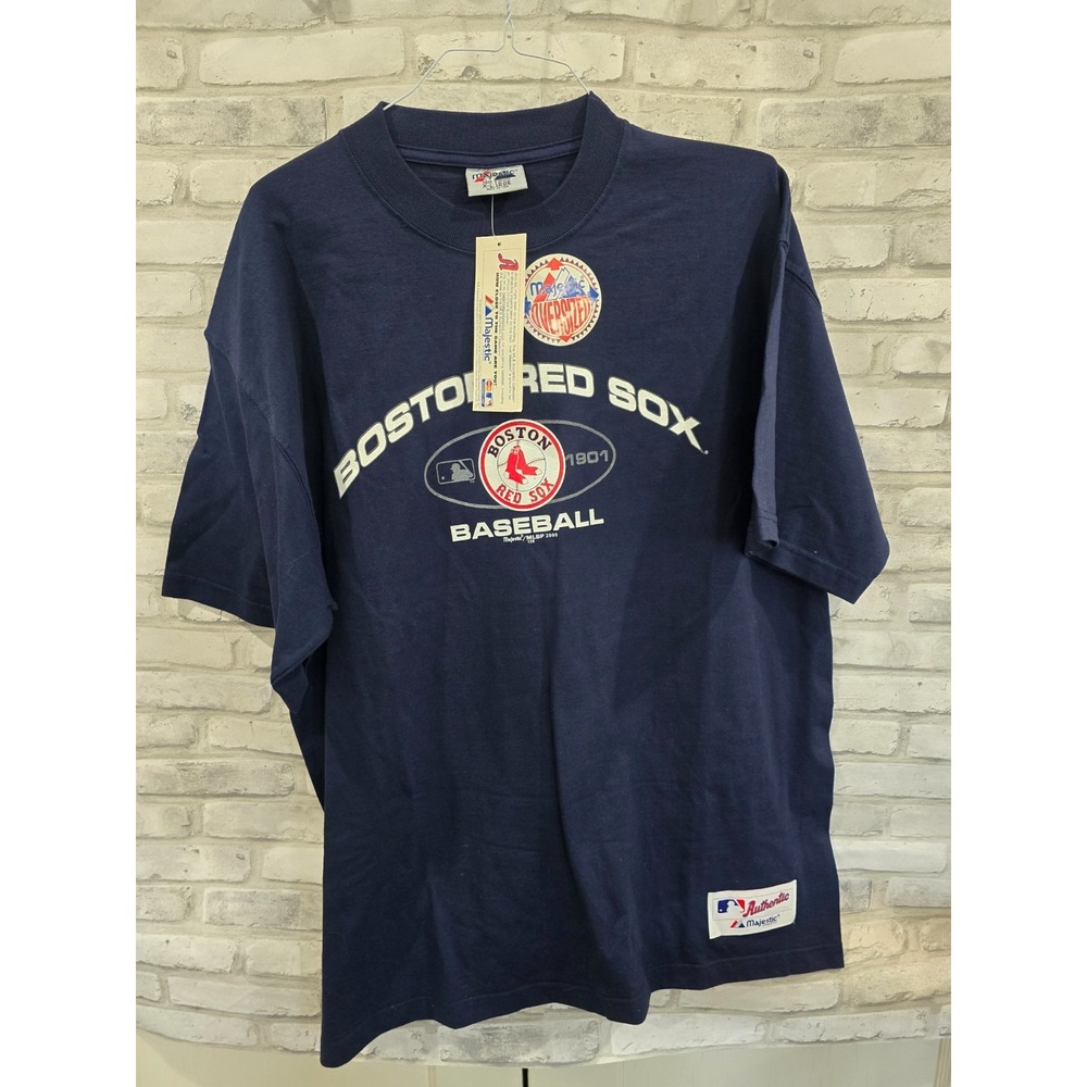 Boston Red Sox Majestic Graphic T Shirt Vintage MLB USA Oversized XL NOS New